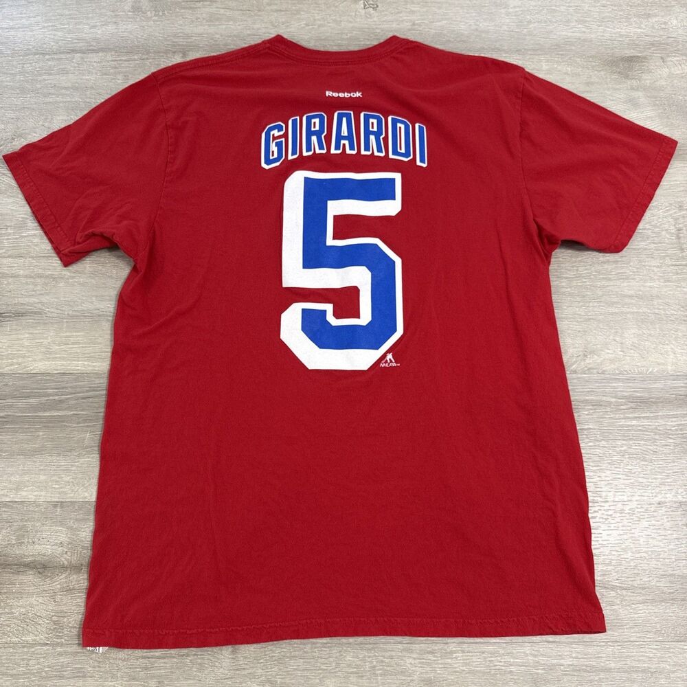 Dan Girardi Shirt New York Rangers NHL Reebok Men’s Red XL 100% Cotton